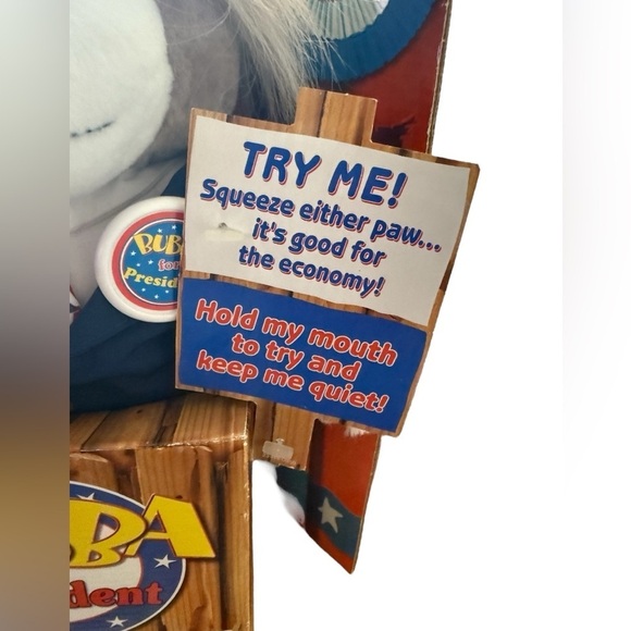 Vintage Bubba For President Mattel 1999 Wisecrackin Talking Plush Bear Toy 12'' - Picture 3 of 4